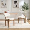 Wooden Dining Chairs Set of 2, Modern Fabric Upholstered Dining Room Chair Kitchen Chairs, Farmhouse Dinner Chair for Kitchen Dining Room