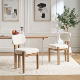 Wooden Dining Chairs Set of 2, Modern Fabric Upholstered Dining Room Chair Kitchen Chairs, Farmhouse Dinner Chair for Kitchen Dining Room