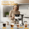 Semi-automatic Coffee Machine 20Bar Professional espresso with milk frother, visual temperature and pressure display, 1350W 51mm powder hammer