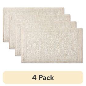 (4 pack)Darby Persian Chenille Kitchen Comfort Mat, Tan, 20'W x34'L