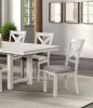 Rustic White Oak Farmhouse 2pcs Dining Chairs Cross Back Wooden Cushion Seat Kitchen Dining Room Furniture