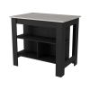 Brooklyn Kitchen Island, Three Concealed Shelves