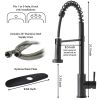 Elmont Single Handle Pull-Down Kitchen Faucet with Spring Neck, Matte Black