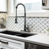 Elmont Single Handle Pull-Down Kitchen Faucet with Spring Neck, Matte Black