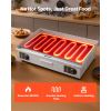 Commercial Electric Griddle, 28.54 x 15.75 in, 2800W, 122-570°F Adjustable Temp Control, Stainless Steel, Half Grooved Half Flat, with 2 Spatulas