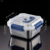 Yakimoto 2/4/6/8/10 PCS Extra-Large Stainless Steel Food Storage Containers With Blue Lids - Deep Design, Airtight Seal