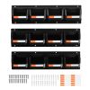 Wall Mounted Storage Bins, 12 Plastic Bins & 3 Metal Rails, Plastic Hanging Stackable Storage Bin for Screws, Nuts, Bolts, Nails