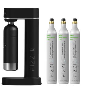 Spärklï Value Pack: Customize Your Hydration with Extra CO2 Gas Cylinders (Color: Black, C02 Cylinder: 3 Pack)