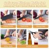 6-Piece Knife Set, Stainless Steel Black Professional Kitchen Knife Set for Chef, Super Sharp Knife Set with Universal Knife Block for Home Restaurant